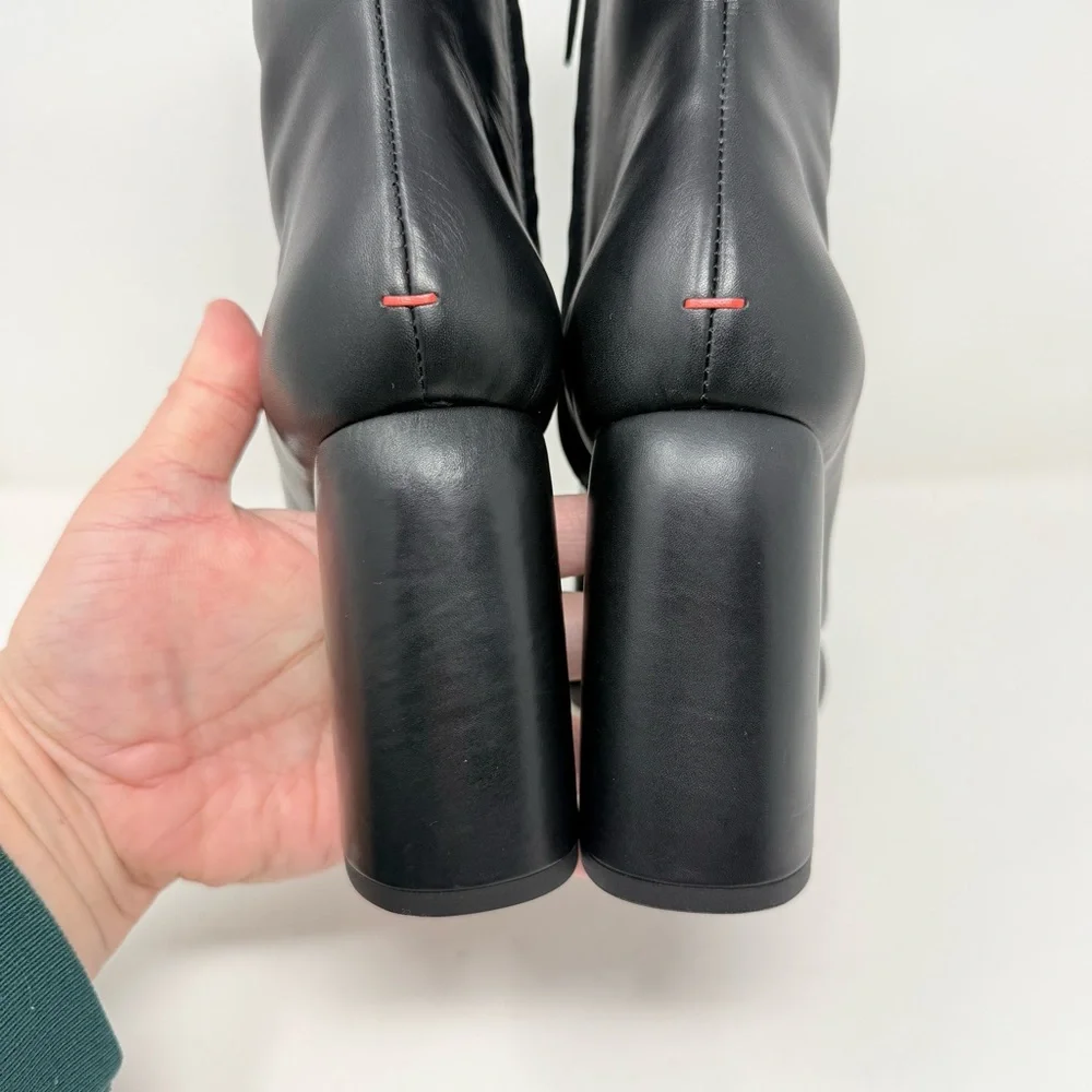 New Aeyde Emmy Boot In Black Leather Sz 38